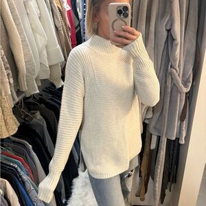 Dakini Cream Ribbed Turtleneck Sweater